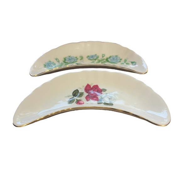 Vintage Nasco Bone Dish Gold  Rim National Silver Company Japan  Set of 8 - Picture 3 of 13